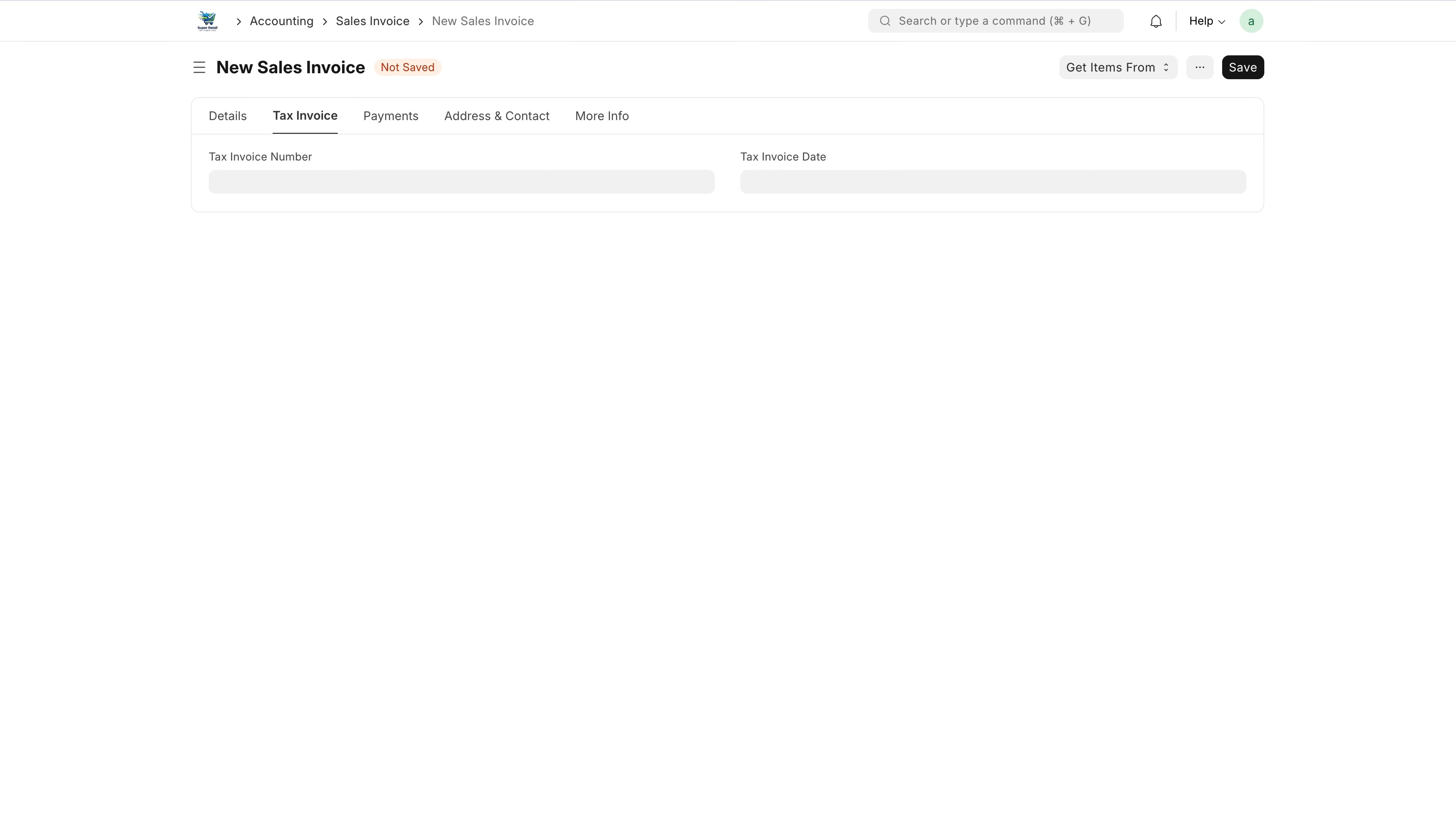 ภาพขั้นที่ 4: Sales Invoice: ใบแจ้งหนี้